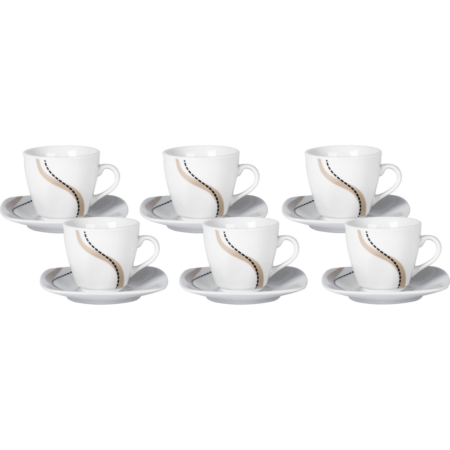 GUSTO CASA - Servizio da caffè Flexy in Porcellana - 6 tazzine con piattini